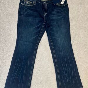 Seven7 Women's Deep Indigo Flare Jeans